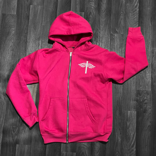 Pink “Set Apart” Zip Through Hoodie